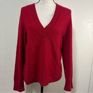 Doncaster collection red cashmere sweater Sz L